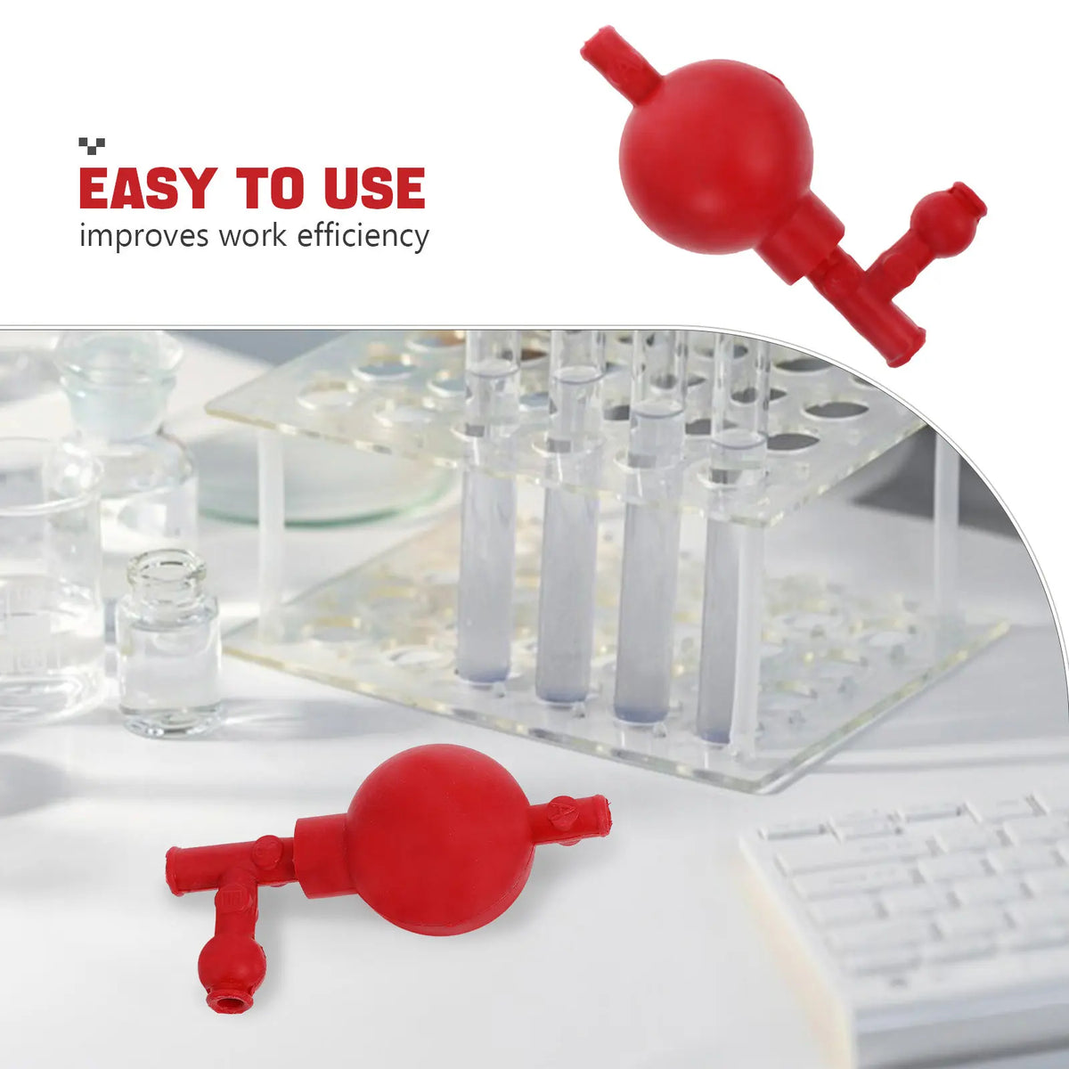 Rubber Pipette Bulb 3-Valve Lab Suction Bulb Non-Slip Grip Lab Pipette Bulb PLUSH