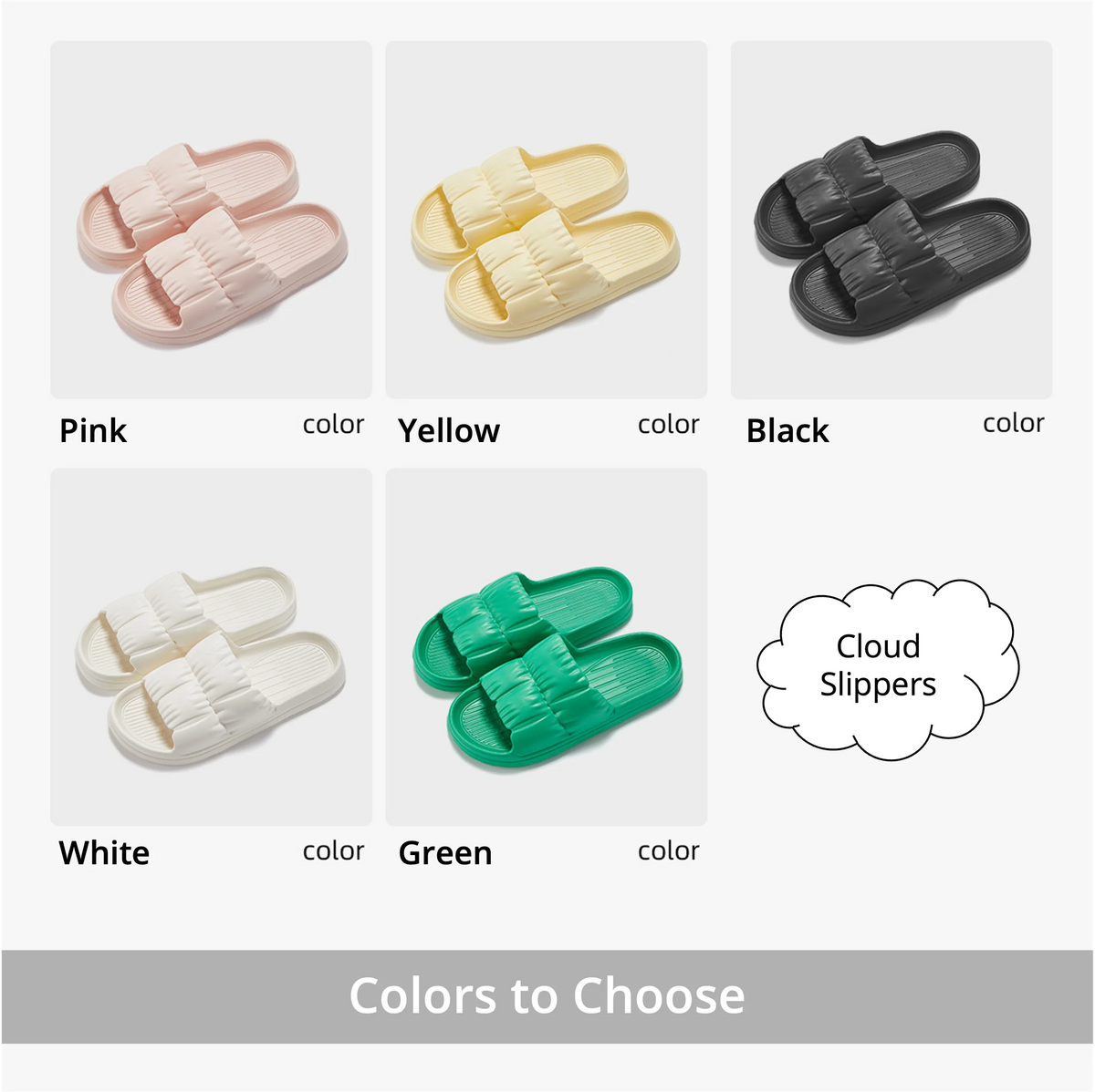Women's Cloud Slippers Thick Platform EVA Flip Flops Unisex Platform Flip Flops PLUSH