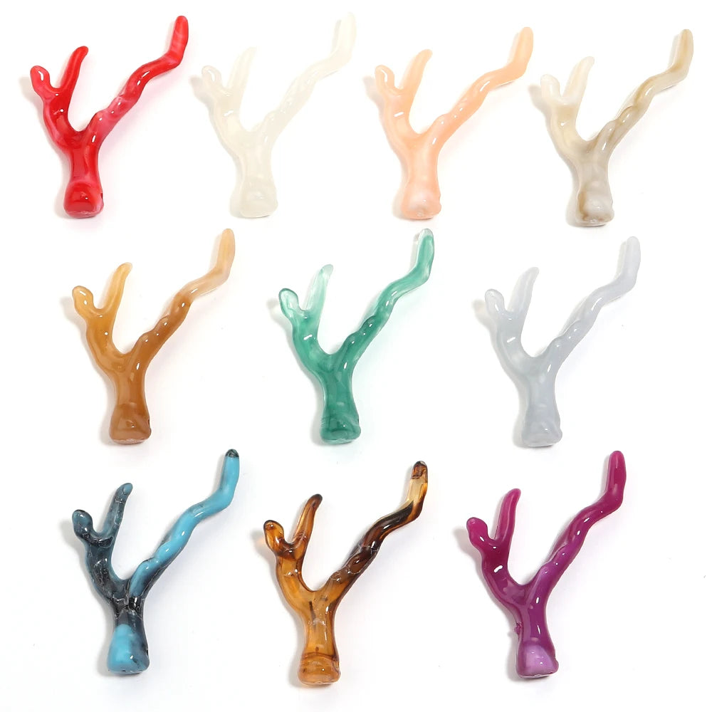 20pcs Coral Branch Acrylic Beads – Colorful DIY Jewelry Making Acrylic Jewelry Beads PLUSH