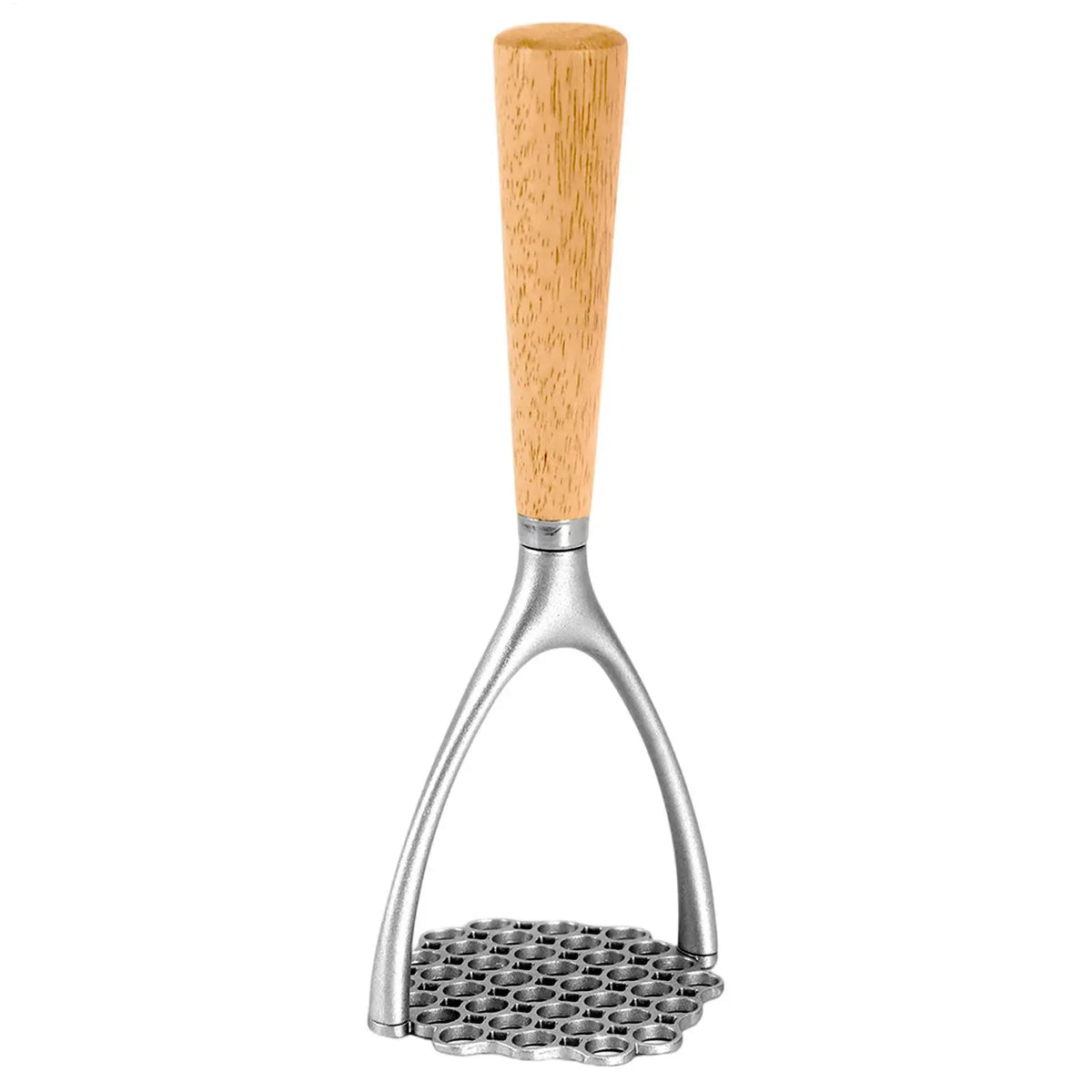 Potato Masher Wooden Handle – Aluminum Kitchen Food Masher Potato Masher PLUSH