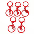 5pcs Colorful Alloy Lobster Clasp Key Ring – DIY Jewelry Making Jewelry Findings PLUSH red