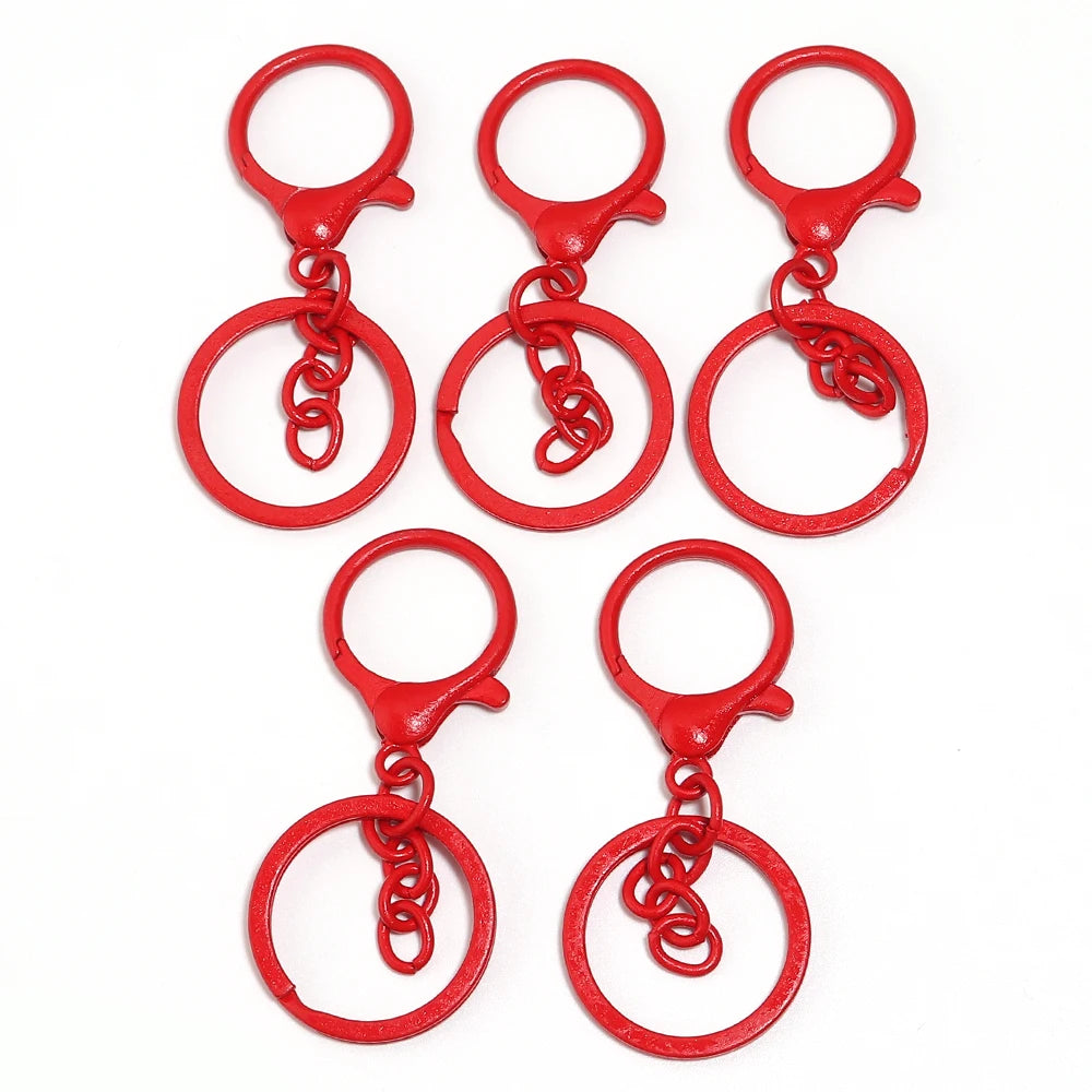 5pcs Colorful Alloy Lobster Clasp Key Ring – DIY Jewelry Making Jewelry Findings PLUSH red