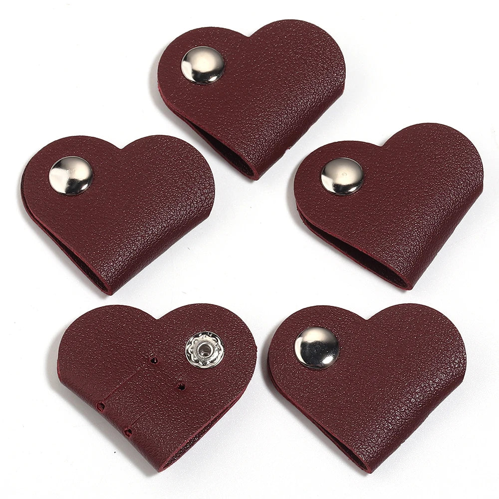 5pcs Heart PVC Cable Clips – Cord & Wire Organizer Holder Cable Organizer Clips PLUSH wine red