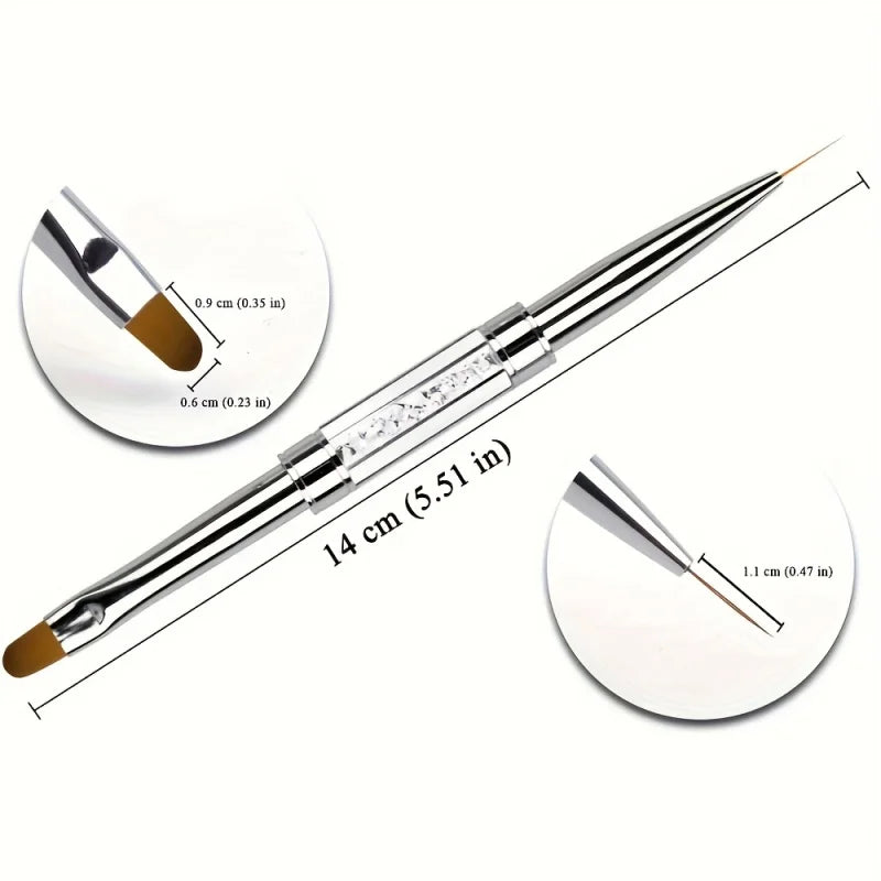 Double-Ended Nail Art Brush – 2-in-1 Gel Brush & Picker Nail Art Brush PLUSH