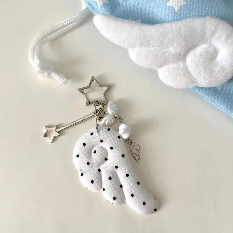 Y2K Star & Wings Keychain | Angel Bag Charm & Fairycore Pendant Bag Charm Keychain PLUSH style 4
