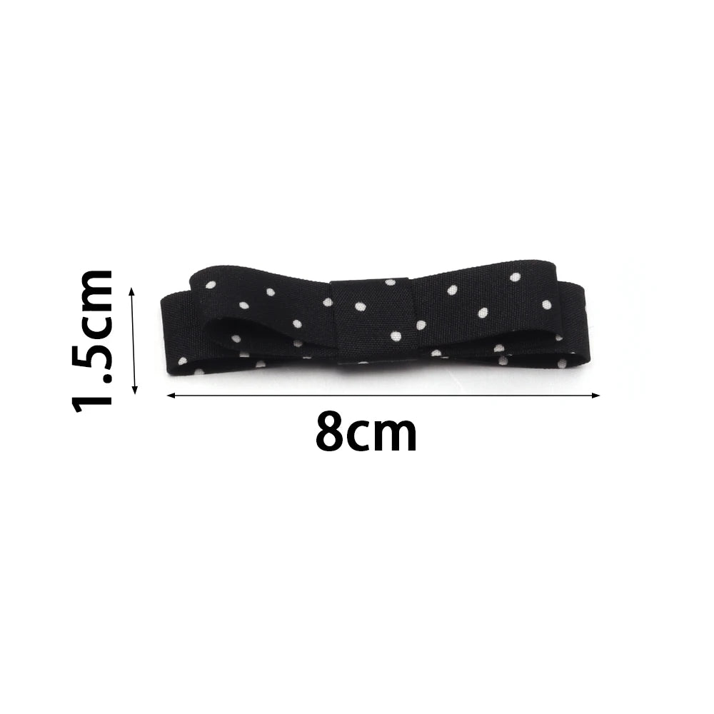 10pcs Polka Dot Satin Bows for DIY Hair Clips & Crafts Satin Hair Bows PLUSH