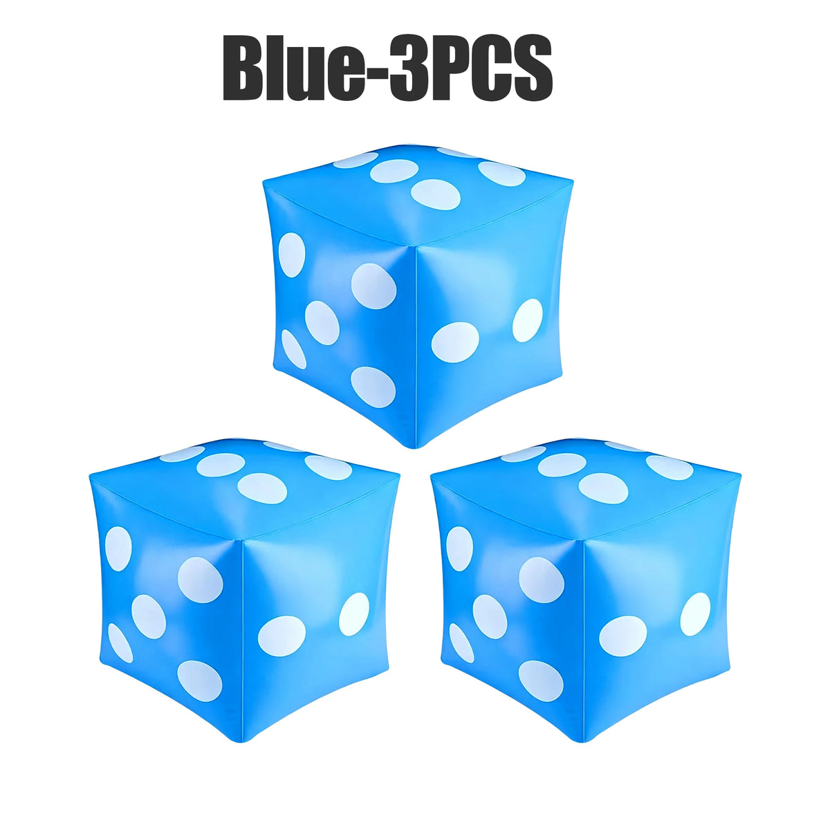 Giant Inflatable Dice Game Toy – Party, Bar & Group Fun Inflatable Dice Game PLUSH Blue 3PCS