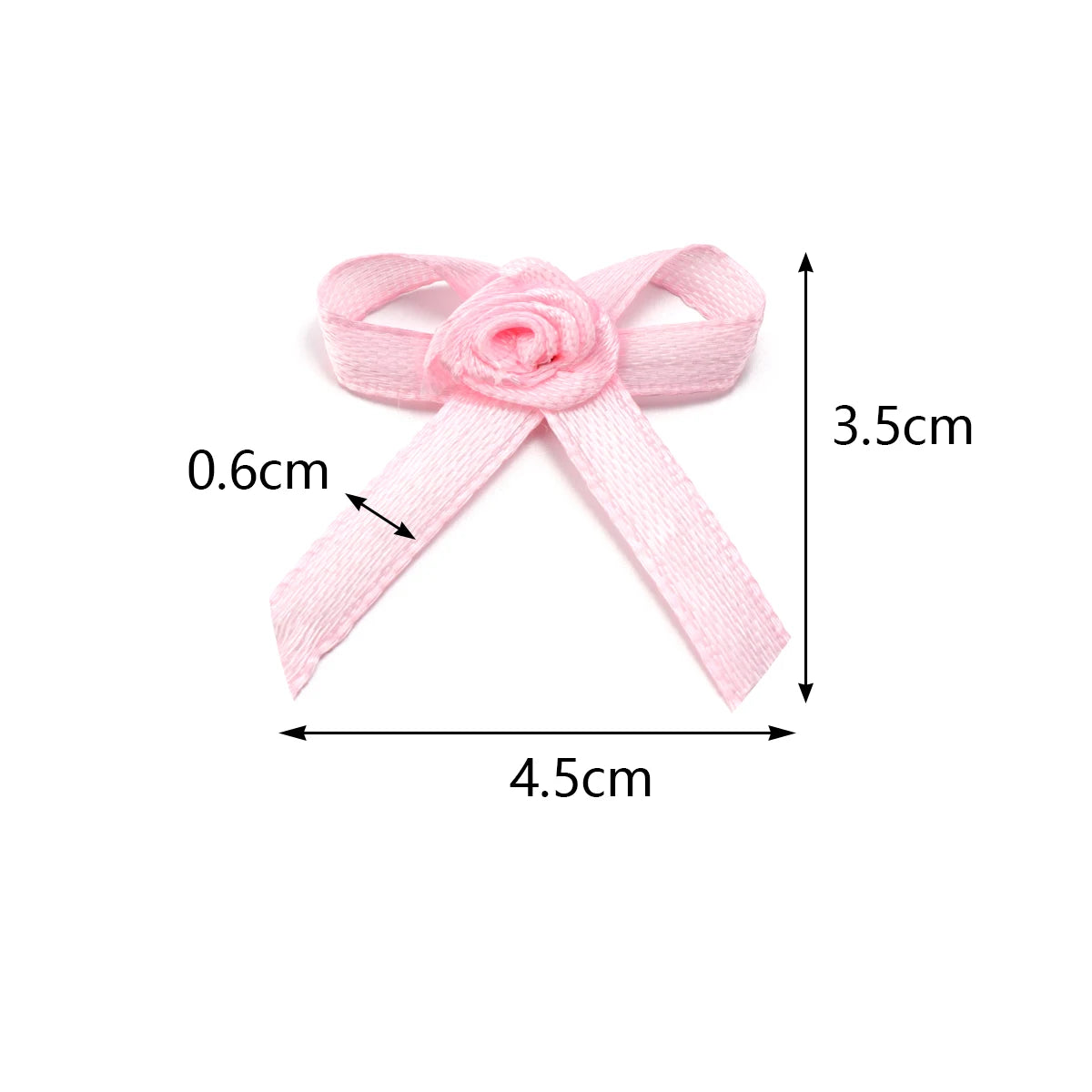 50pcs Satin Ribbon Bows 3.5x4.5cm – Colorful DIY Craft Bowknots Satin Ribbon Bows PLUSH