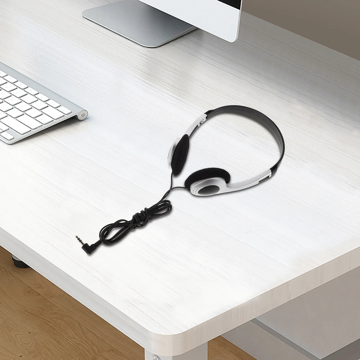 Foxnovo Vintage On-Ear Wired Headphones Silver – PC & Phone Wired On-Ear Headphones PLUSH