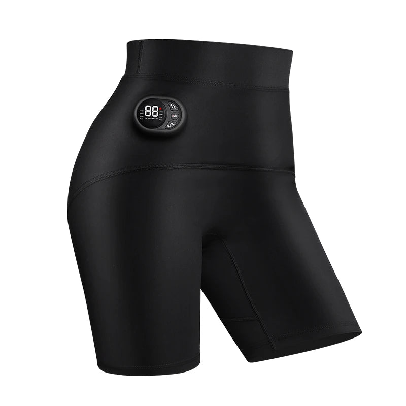 EMS 6-Zone Pulse Massage Yoga Pants – Seamless Shaping EMS Massage Pants PLUSH Black USB Type-C