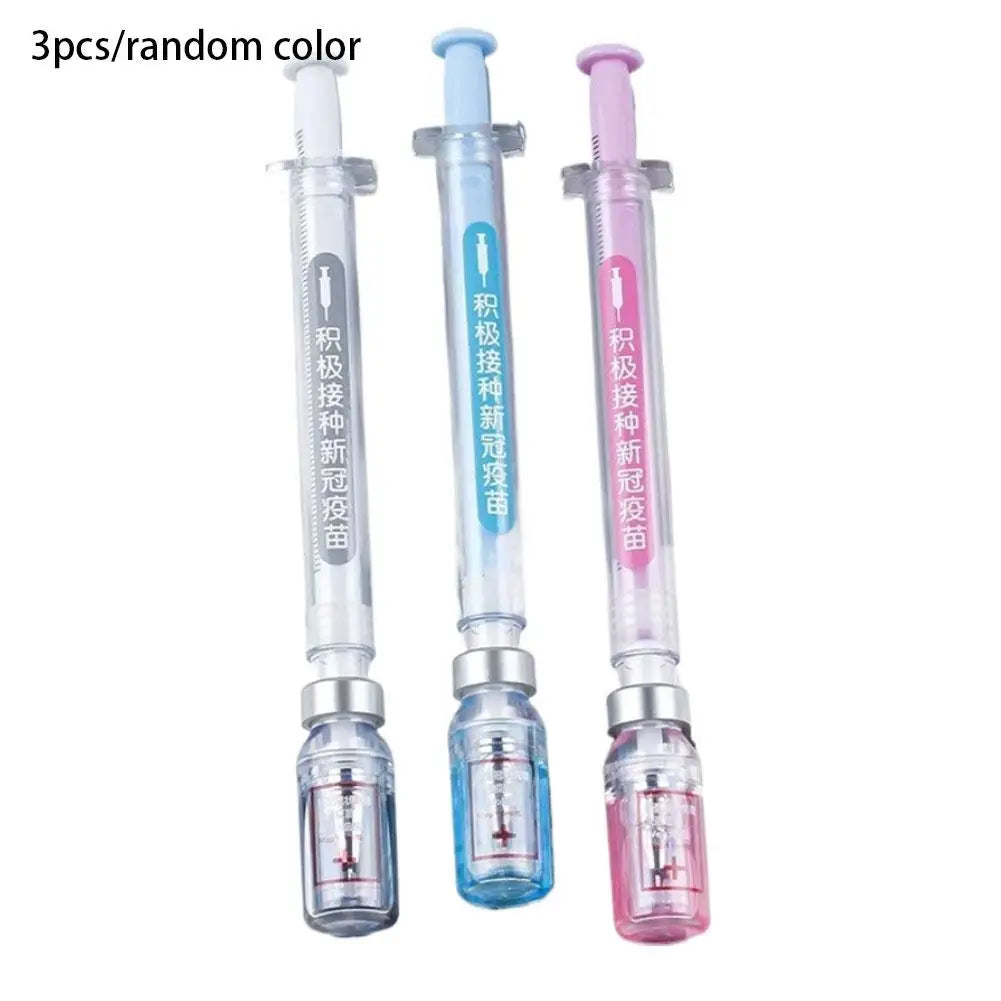 Syringe Novelty Gel Pens 3-Pack | Assorted Colors Novelty Gel Pens PLUSH B