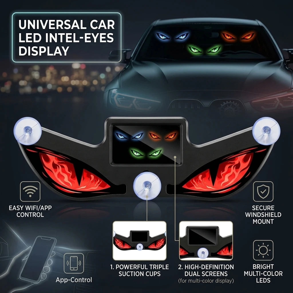 Solar LED Car Warning Light – Dynamic Big Eye Suction Cup LED Car Warning Light PLUSH