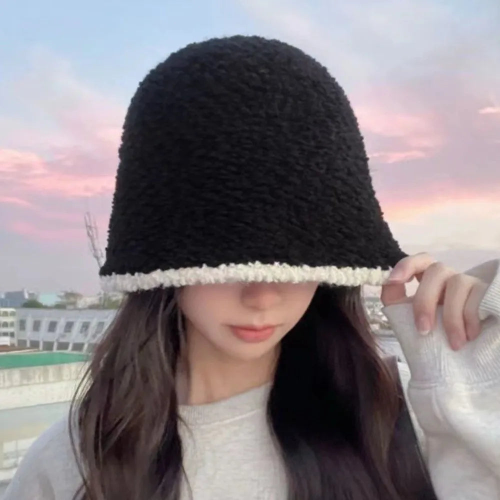 Women's Thickened Bucket Hat – Soft Windproof Fisherman Cap Bucket Hat PLUSH
