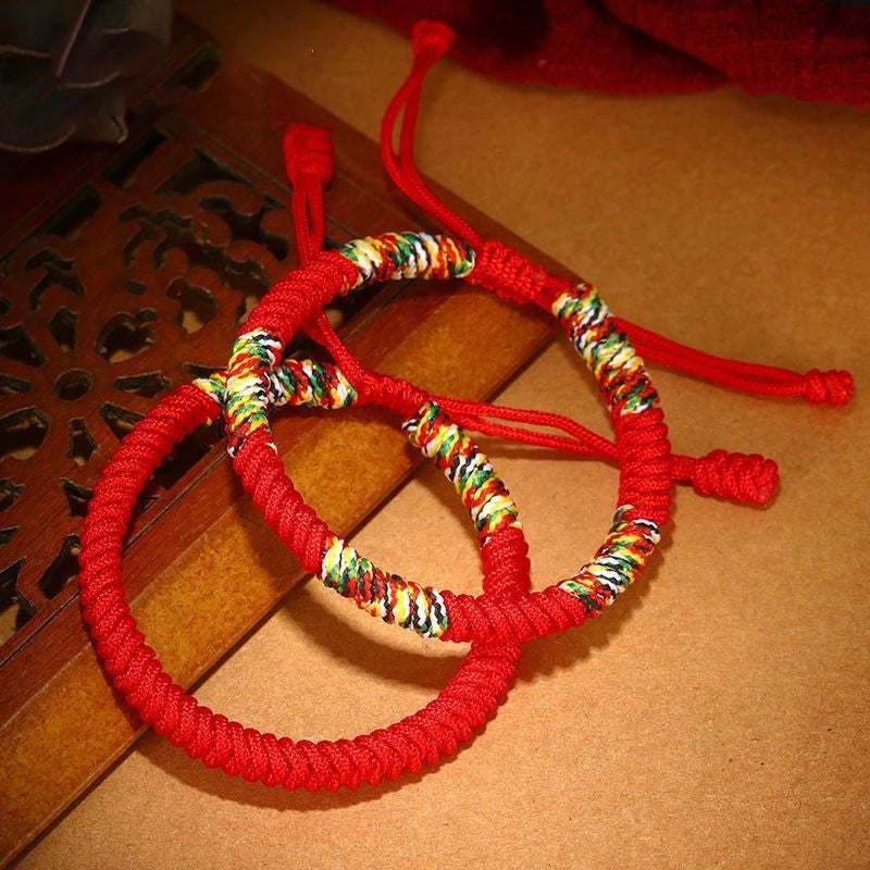 Tibetan Lucky Red String Bracelet – Braided Adjustable Unisex Braided String Bracelet PLUSH