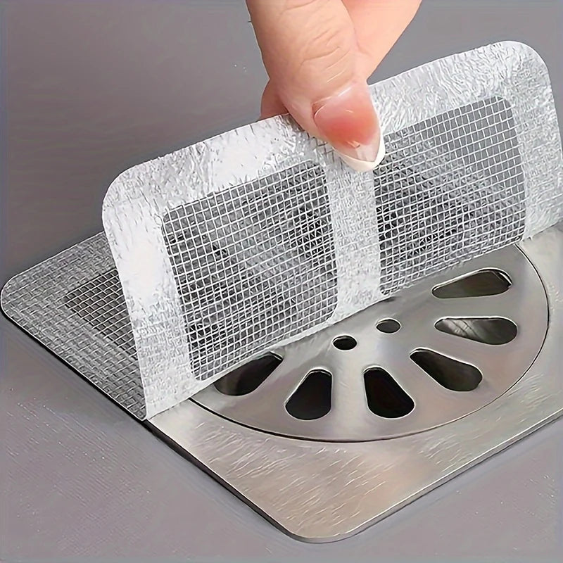 10pcs Disposable Shower Drain Hair Catcher Mesh Strainer Filter Drain Hair Catcher PLUSH