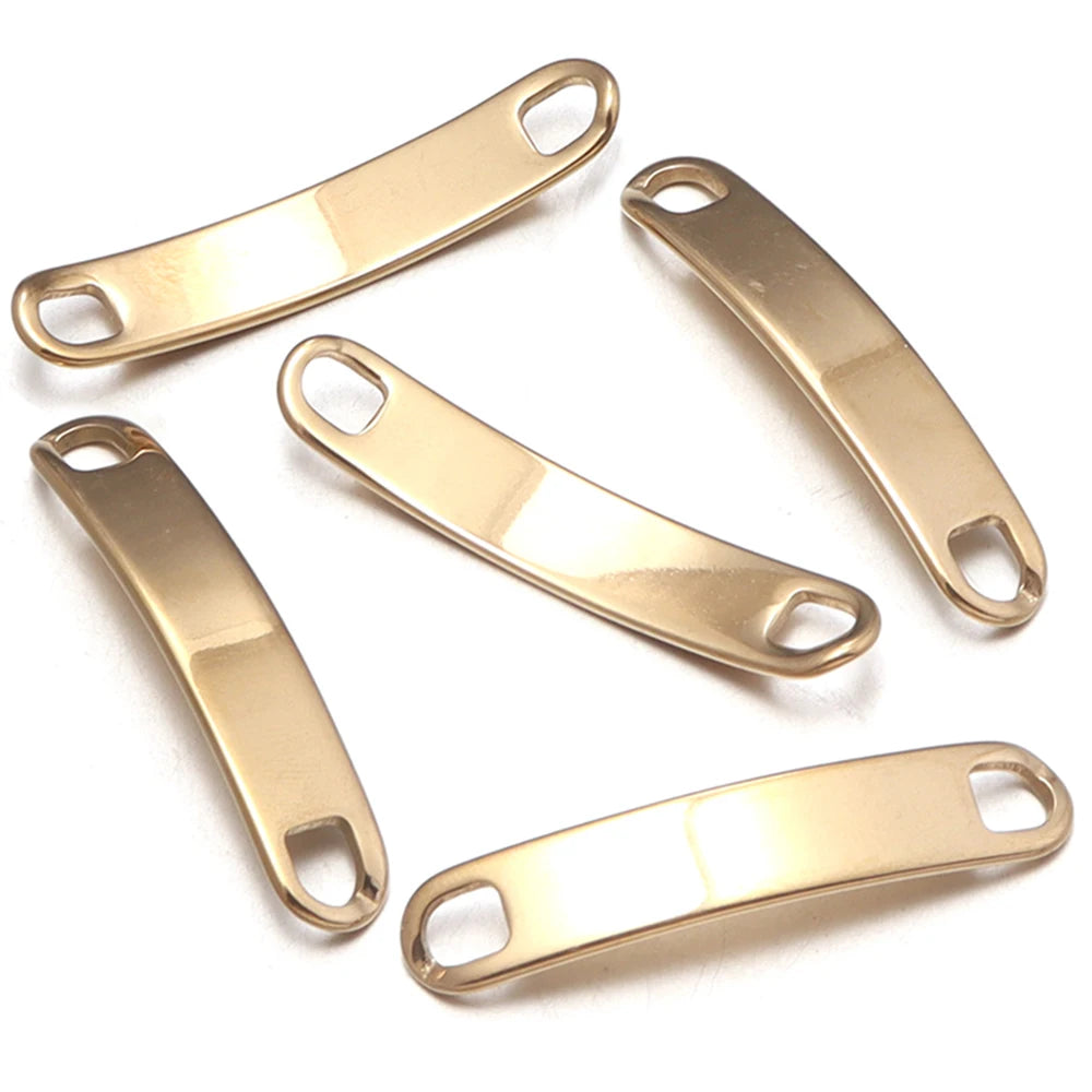 Stainless Steel Curved Bar Connectors – DIY Jewelry Findings Jewelry Connector Findings PLUSH Gold 8X43mm