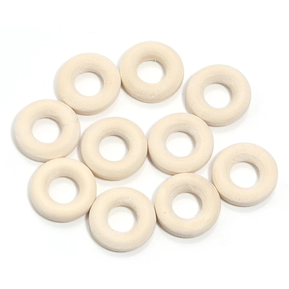 Natural Round Wooden Rings & Hoops for DIY Jewelry Making Wood Jewelry Hoops PLUSH 15mm x 20pcs