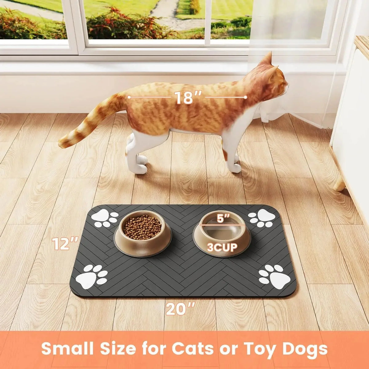 Absorbent Pet Feeding Mat – Non-Slip Waterproof Dog Cat Placemat Pet Feeding Mat PLUSH