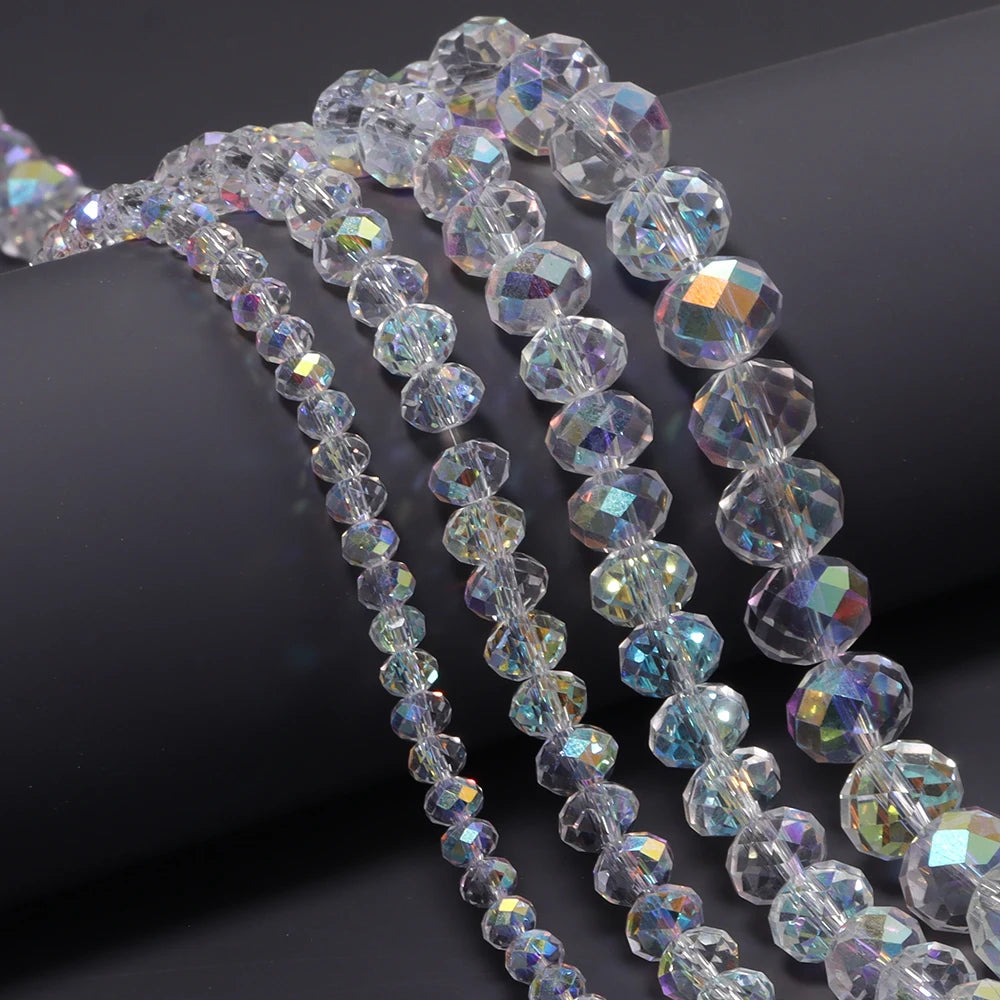 AB Faceted Rondelle Crystal Spacer Beads – DIY Jewelry Making Crystal Spacer Beads PLUSH