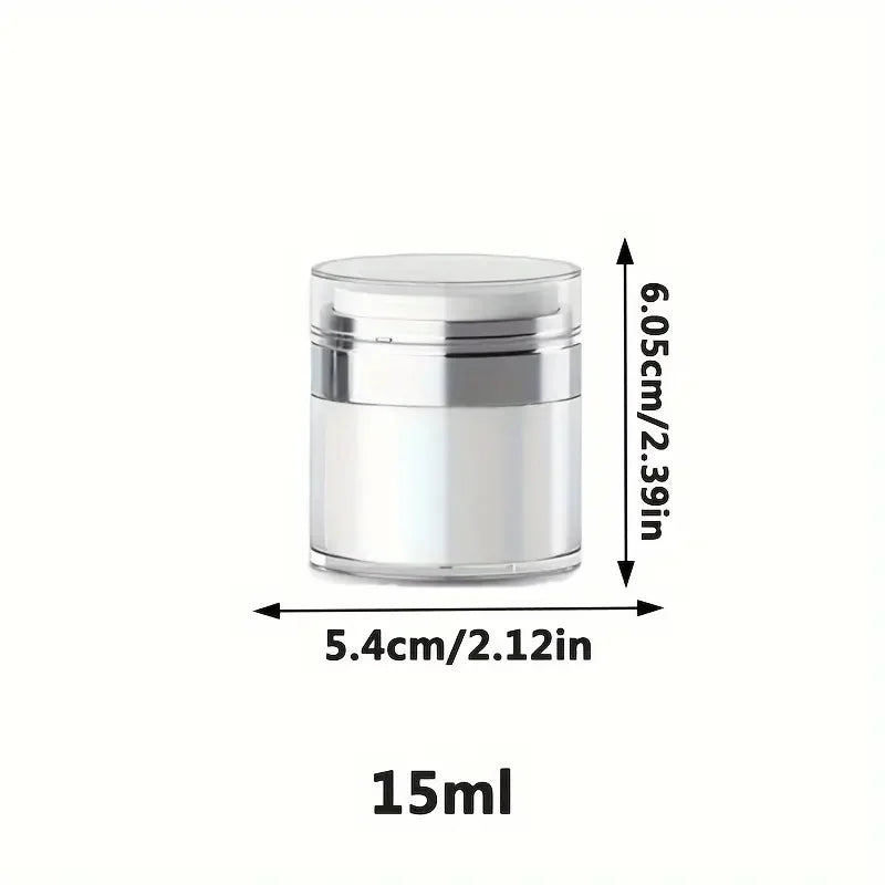 15ml Airless Pump Jar | Refillable Travel Cream Dispenser 3-Pack Travel Cosmetic Jar PLUSH