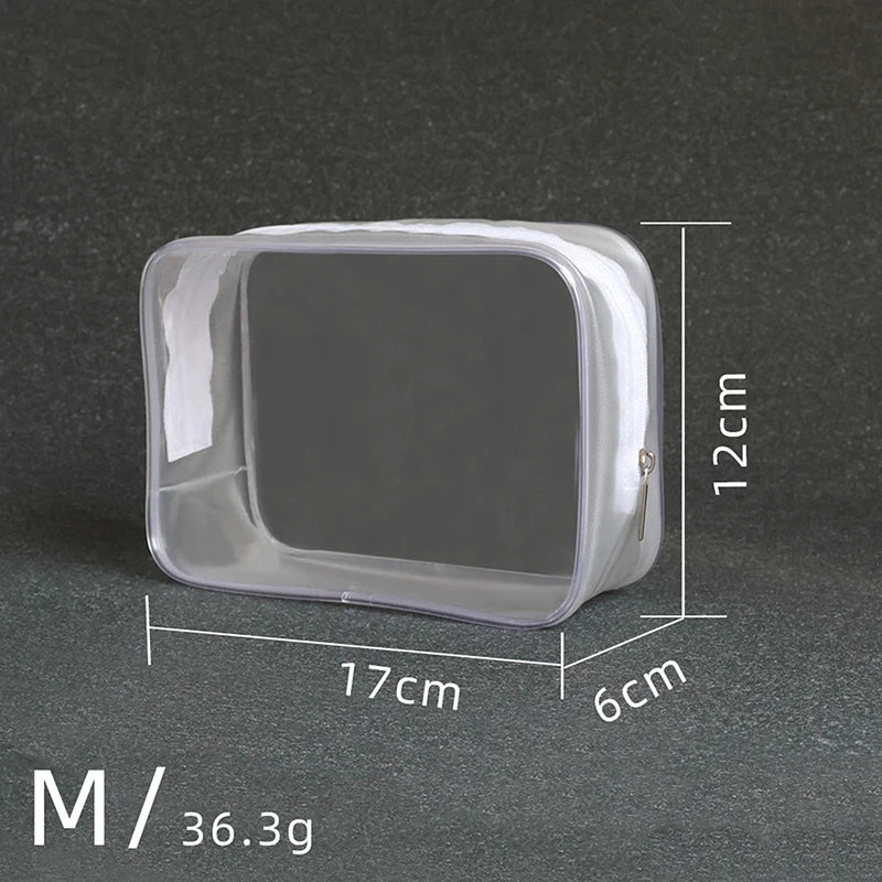 Clear PVC Travel Cosmetic Bag – Transparent Makeup Organizer Cosmetic Travel Bag PLUSH M