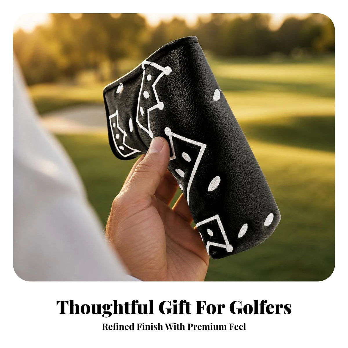 Premium PU Leather Golf Putter Headcover – Soft Lined Golf Club Headcover PLUSH