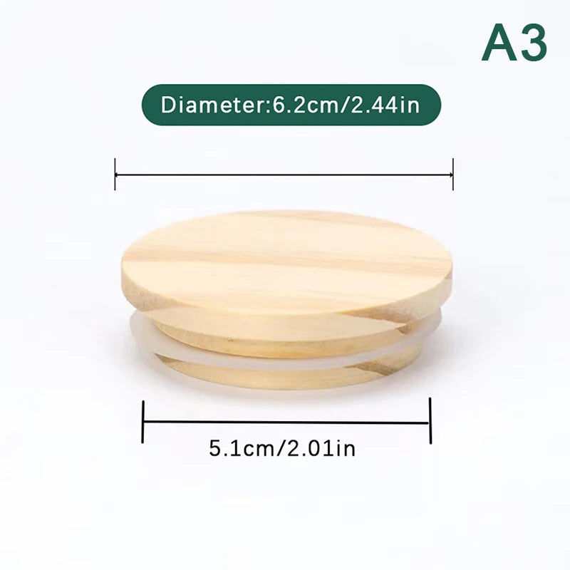 Pine Wood Jar Lids with Silicone Seal – 8 Sizes Available Wood Jar Lid PLUSH A3