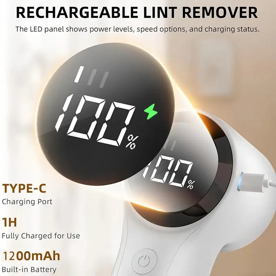 USB Fabric Shaver & Lint Remover with Digital Display Fabric Shaver PLUSH