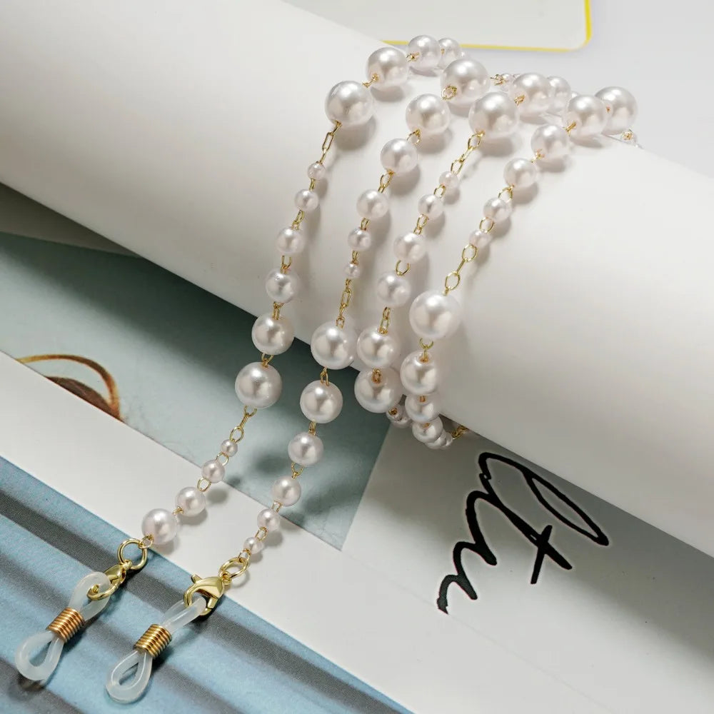 Pearl Bead Eyeglass Chain – Anti-Lost Glasses Holder Necklace Eyeglass Chain Lanyard PLUSH Style 4
