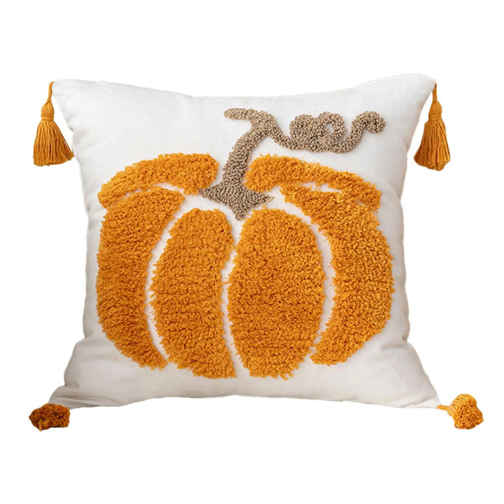 Halloween Pumpkin Ghost Throw Pillow Cover | Fall Décor Throw Pillow Cover PLUSH