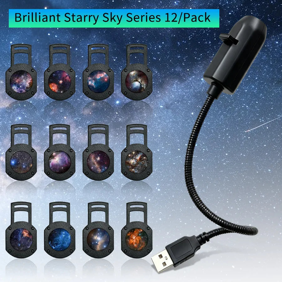 USB Galaxy Projector Night Light – 360° Gooseneck Star Lamp Galaxy Projector Lamp PLUSH Starry Sky series