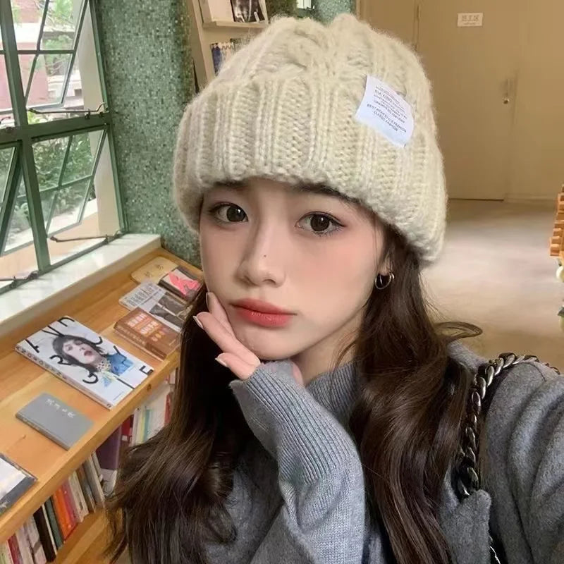 Twist Knit Beanie – Unisex Winter Warm Cotton Hat Knit Beanie Hat PLUSH
