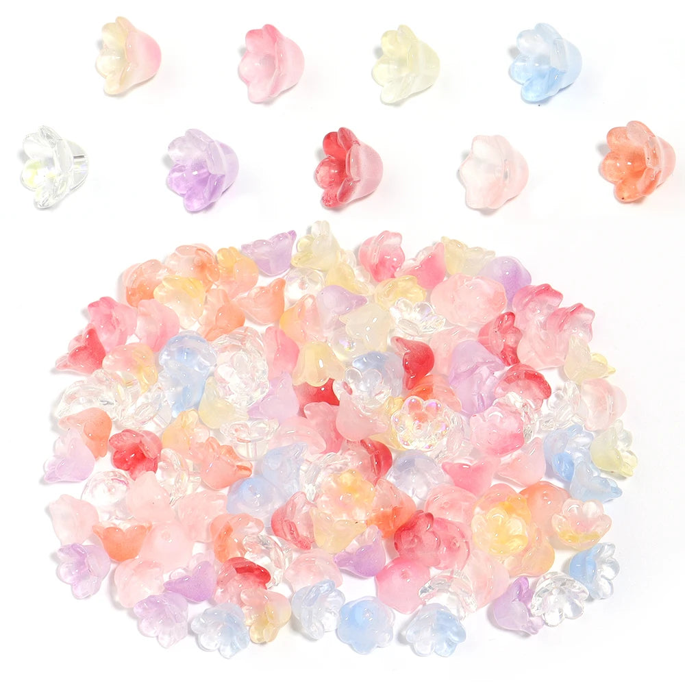 50pcs Lily of the Valley Lampwork Glass Spacer Beads – DIY Jewelry Lampwork Glass Beads PLUSH