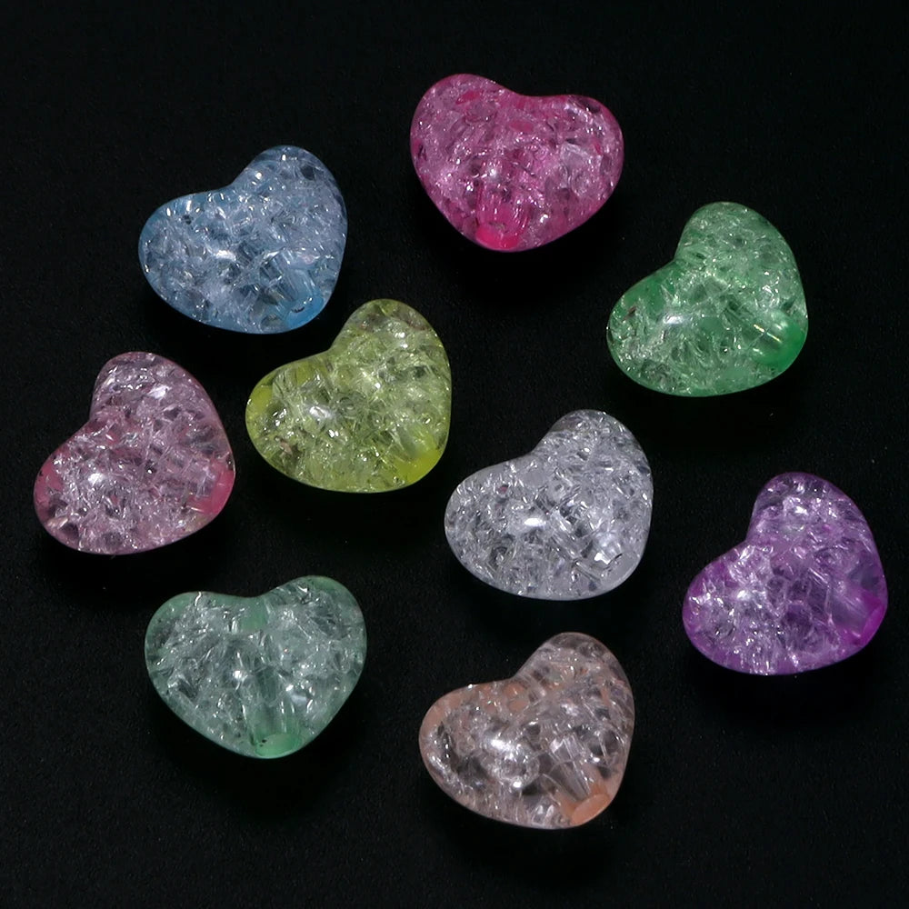 50pcs Ice Crack Heart & Star Acrylic Spacer Beads – DIY Jewelry Acrylic Spacer Beads PLUSH heart 01