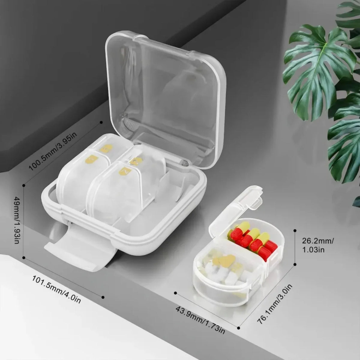 Weekly Pill Organizer 4x Daily – 7-Day Travel Pill Case Pill Organizer Case PLUSH 8625 White