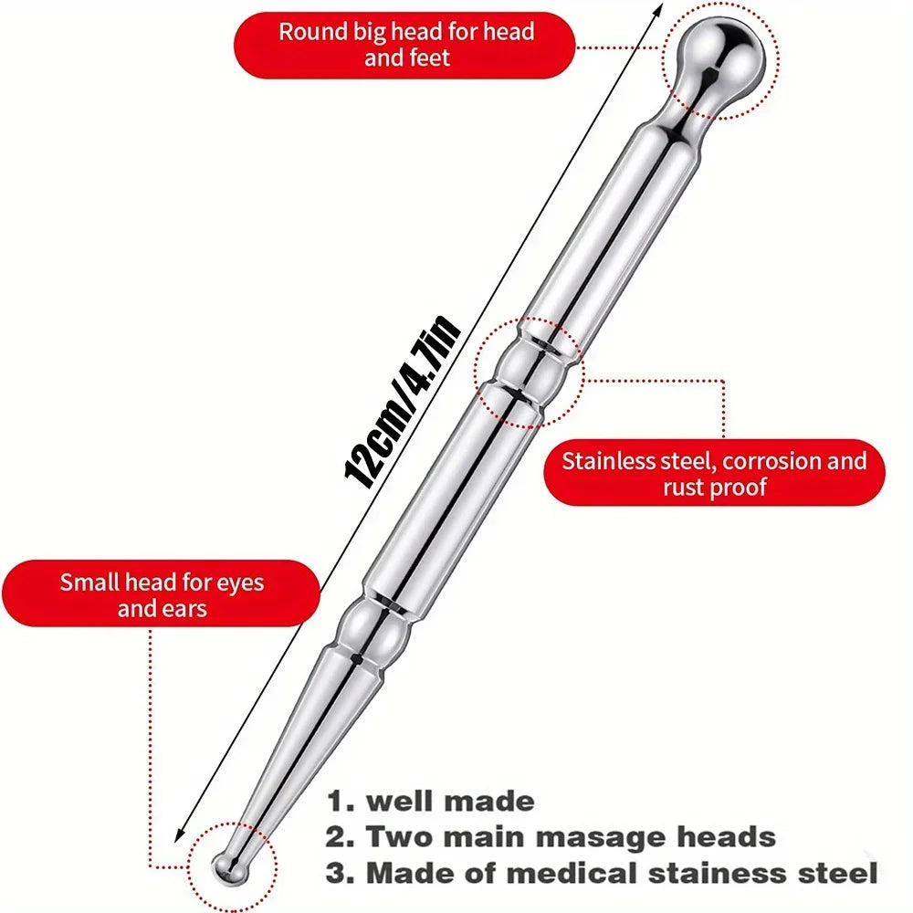 Stainless Steel Acupressure Massage Pen | Reflexology Tool Acupressure Massage Pen PLUSH
