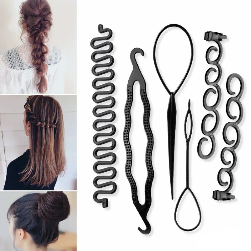 Topsy Loop Ponytail & Hair Bun Maker Set – 1/2/3/4pcs Hair Styling Tool PLUSH