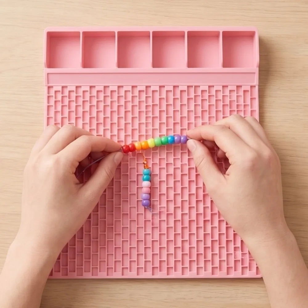 DIY Pony Bead Stringing Tray – Multi-Compartment Bracelet Board Bead Stringing Tray PLUSH