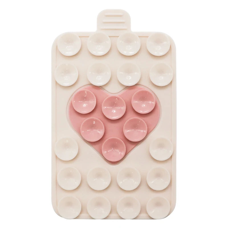 Heart Silicone Suction Cup Phone Holder – Wall & Desk Stand Phone Suction Stand PLUSH style 16