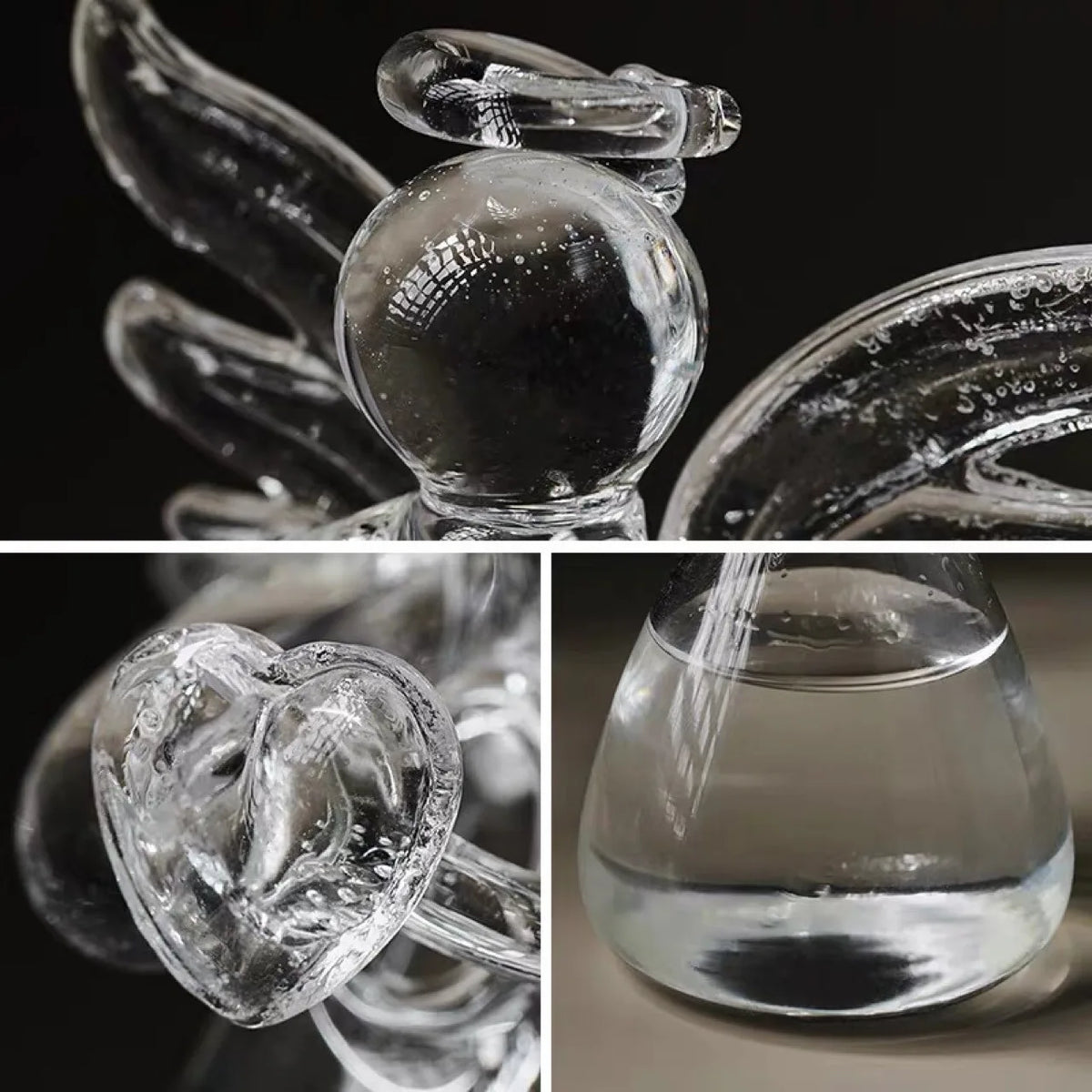 Angel Figurine Mini Glass Vase – Handmade Crystal Decor Gift Decorative Glass Vase PLUSH