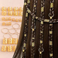 80pcs Metal Hair Braid Cuffs – Dreadlock Rings & Clips Set Hair Braid Cuffs PLUSH 80 pieces gold