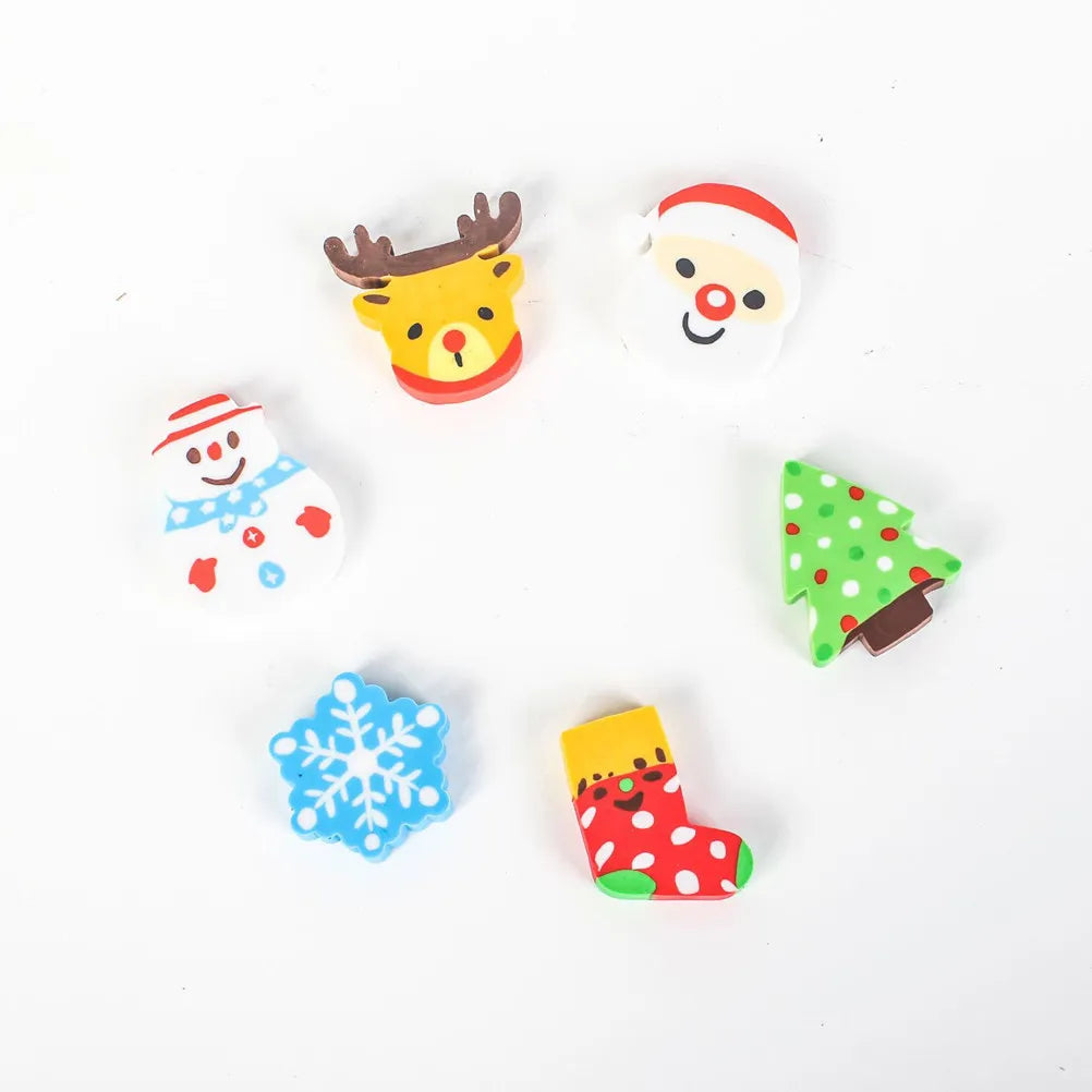 6-Pack Cute Cartoon Mini Erasers – Classroom Prizes for Kids Novelty Erasers Set PLUSH Default Title
