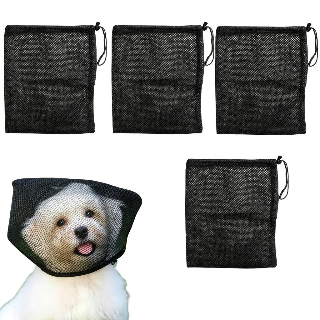 4-Pack Adjustable Breathable Mesh Dog Face Guard | Small & Medium Dog Face Guard PLUSH