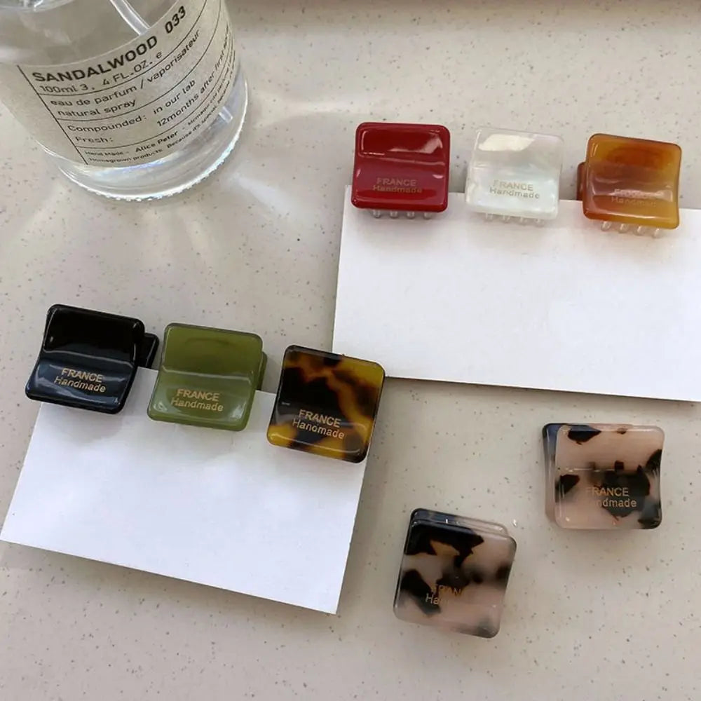 Vintage Y2K Mini Square Acetate Hair Claw Clip Barrette Hair Claw Clip PLUSH