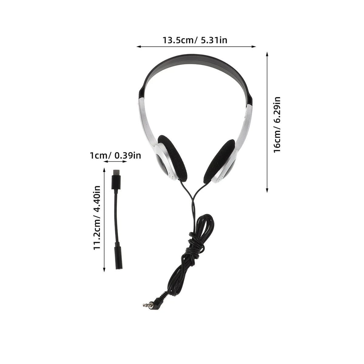 Foxnovo Retro Silver Wired On-Ear Headphones for Kids & Students Wired On-Ear Headphones PLUSH