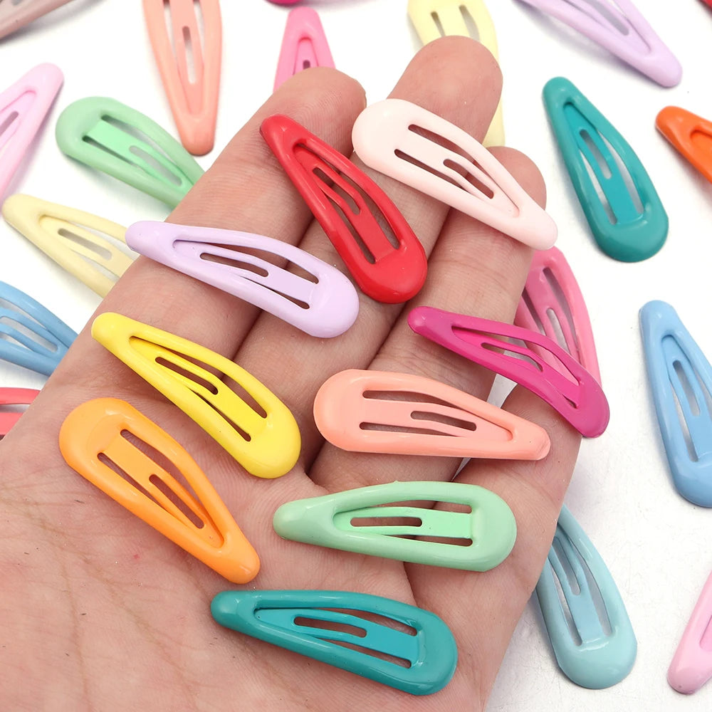 60pcs Y2K Mini Metal Waterdrop BB Hair Clips Snap Barrettes Hair Clips Set PLUSH