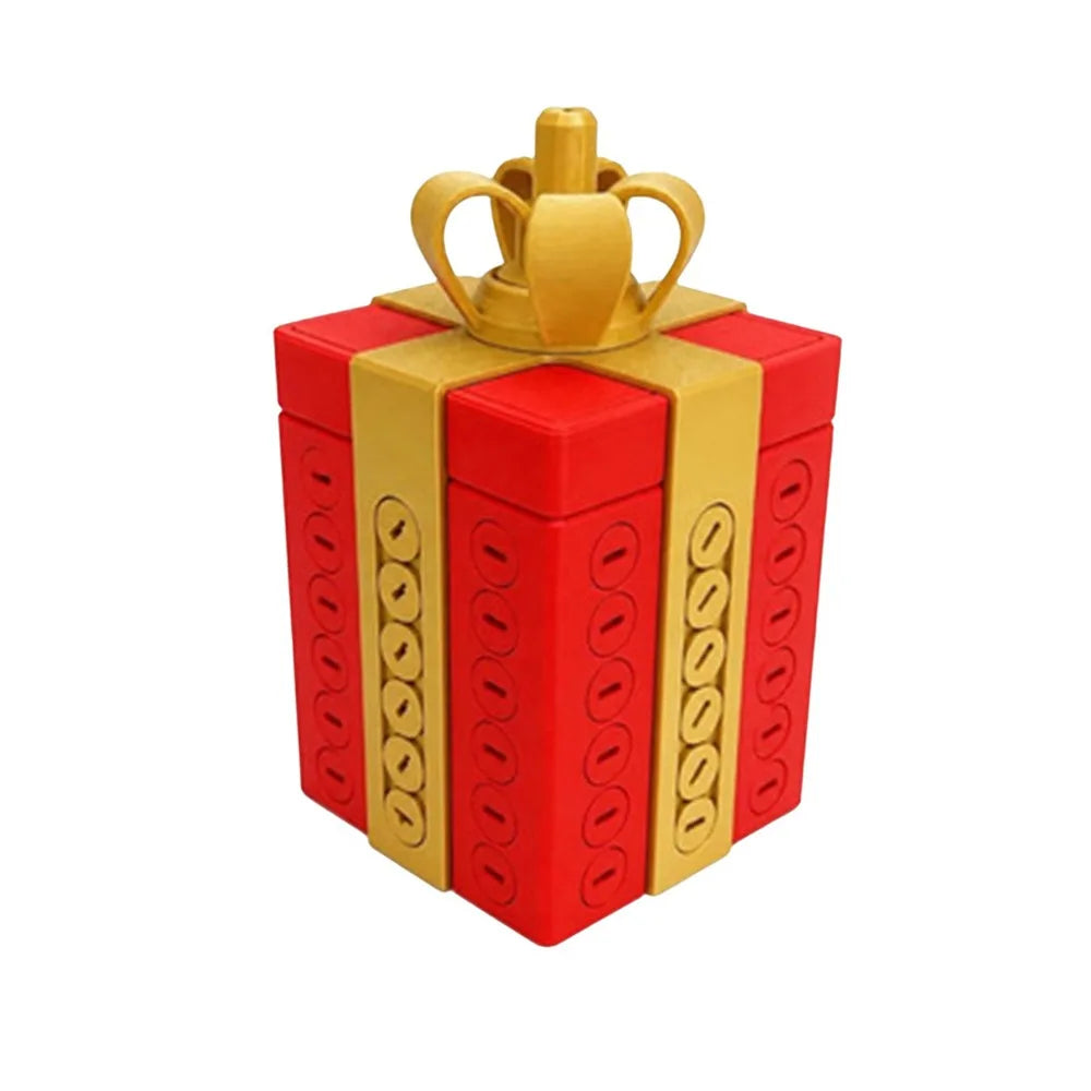 Funny Prank Screw Box – Detachable Twist Gift Container Prank Gift Box PLUSH Gold Red