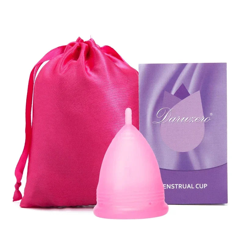 Medical Grade Silicone Menstrual Cup S & L | vive fit Menstrual Cup PLUSH 1Pc-1colthbag-Pink S Size