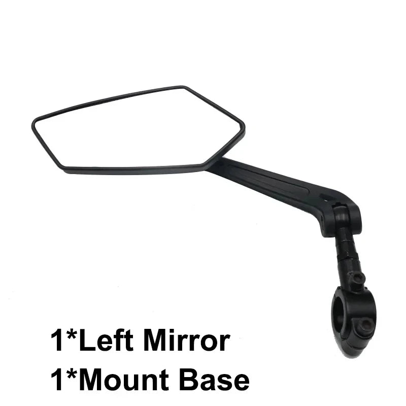 RIDERACE Adjustable Handlebar Bike Rear View Mirror – Wide Angle Bicycle Handlebar Mirror PLUSH Only Left