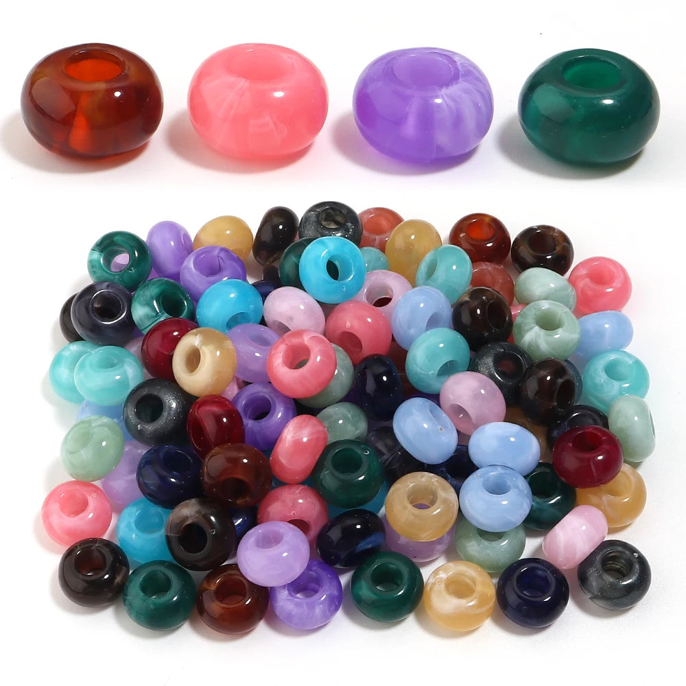 30pcs Wheel Shape Large Hole Acrylic Spacer Beads – DIY Jewelry Acrylic Spacer Beads PLUSH